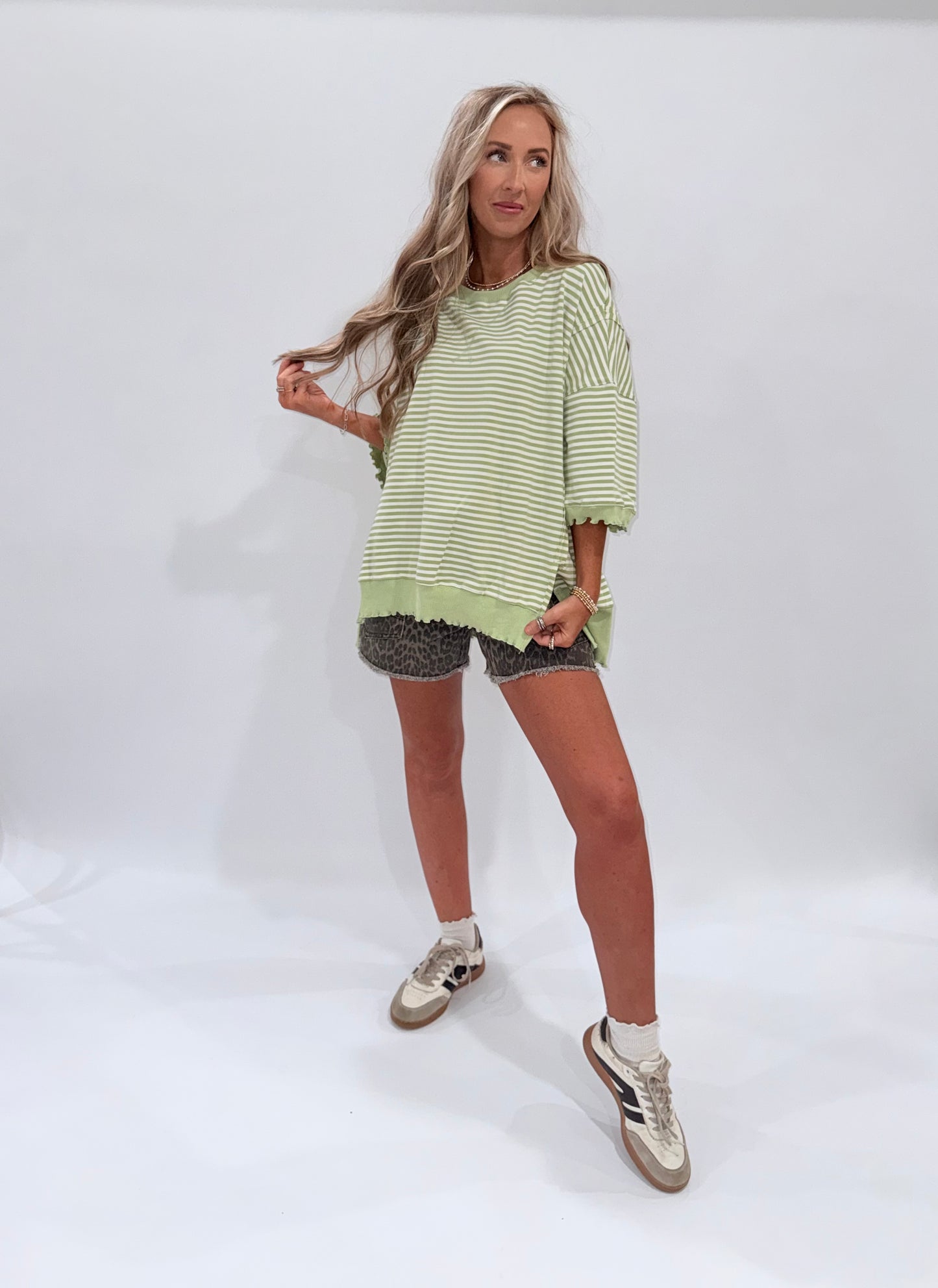 Groovy Girl Stripe Top - Lime