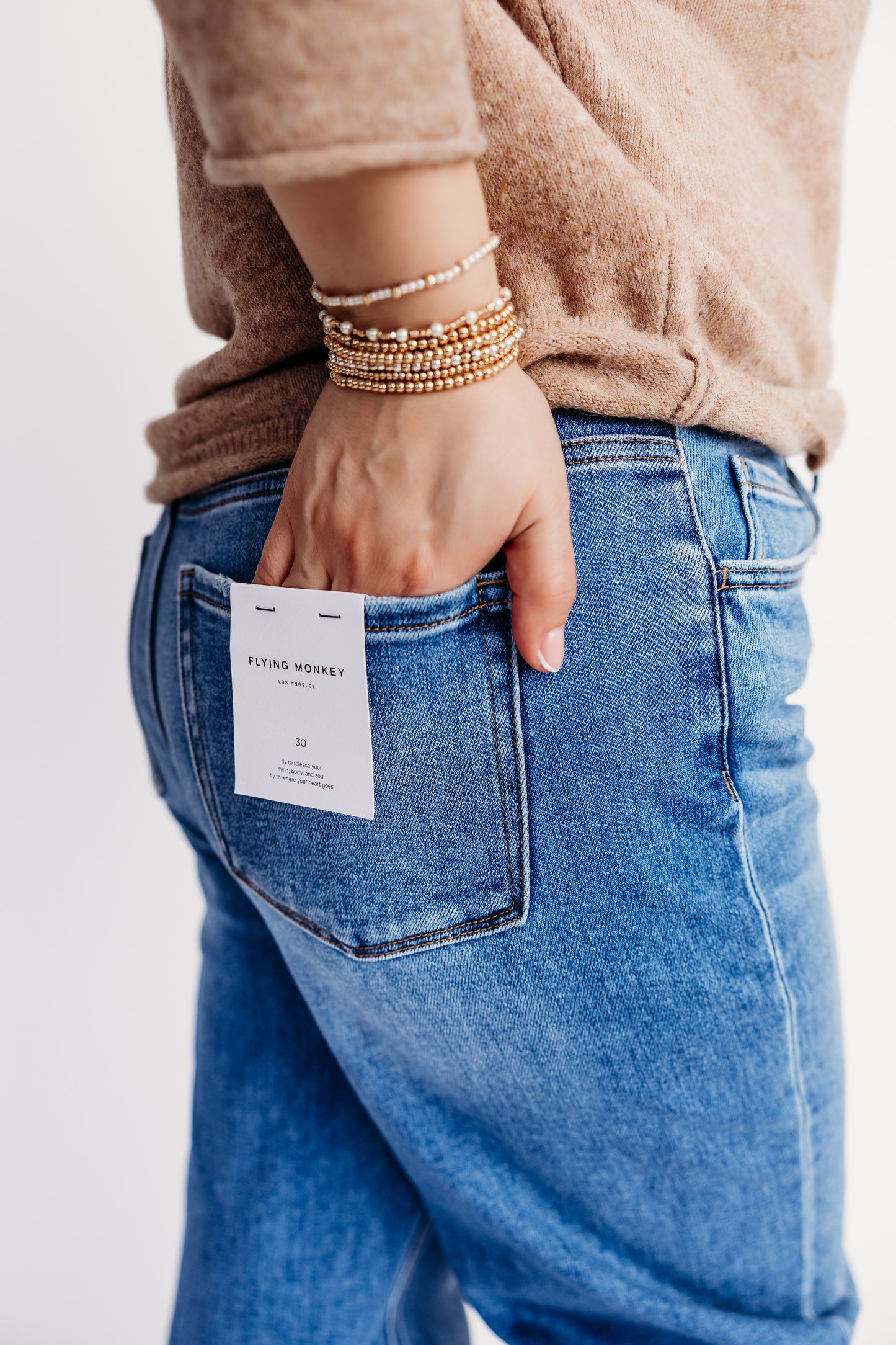 Dark Wash Cuffed Jeans