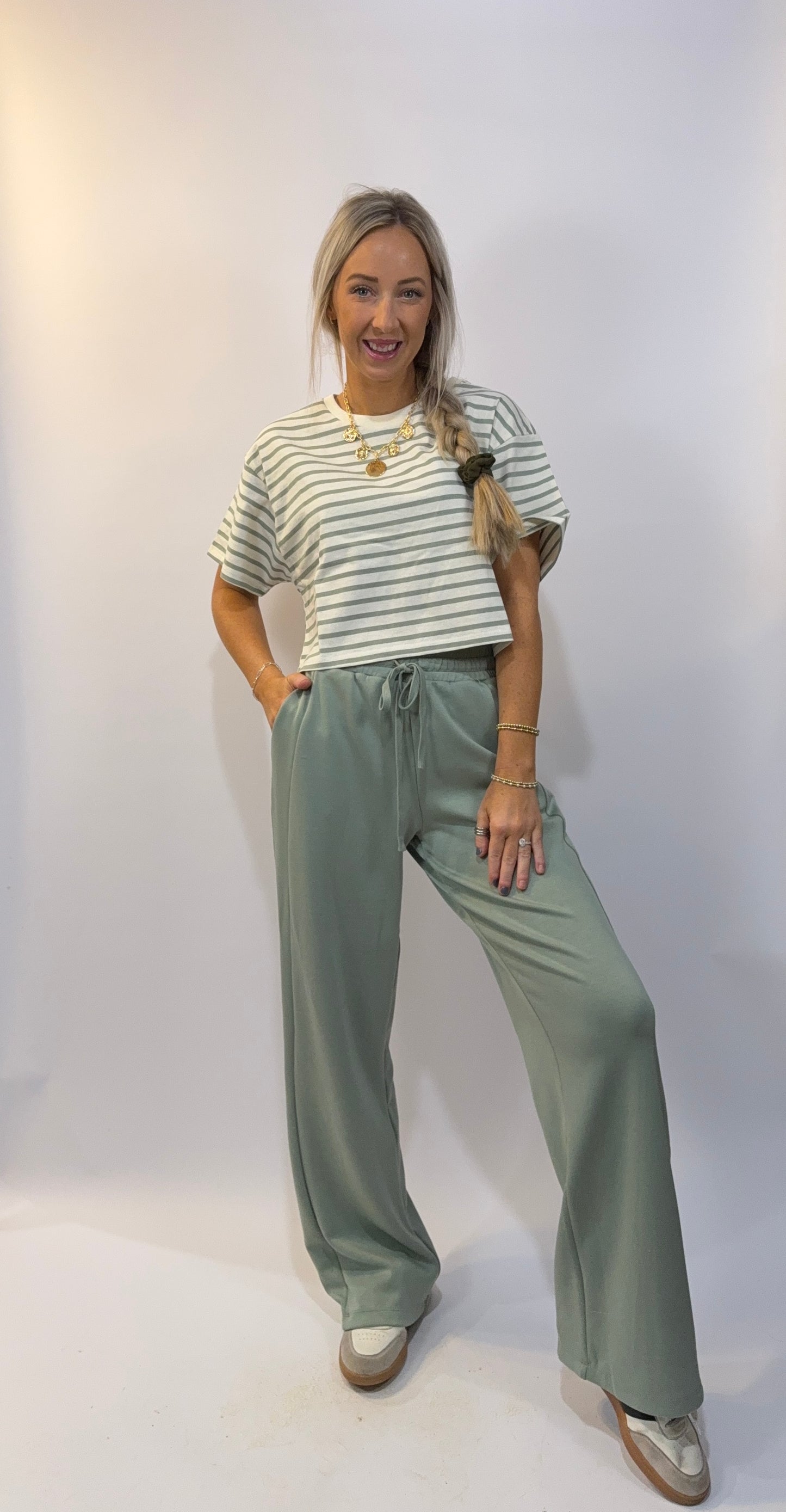 Cassie Boxy Tee - Sage