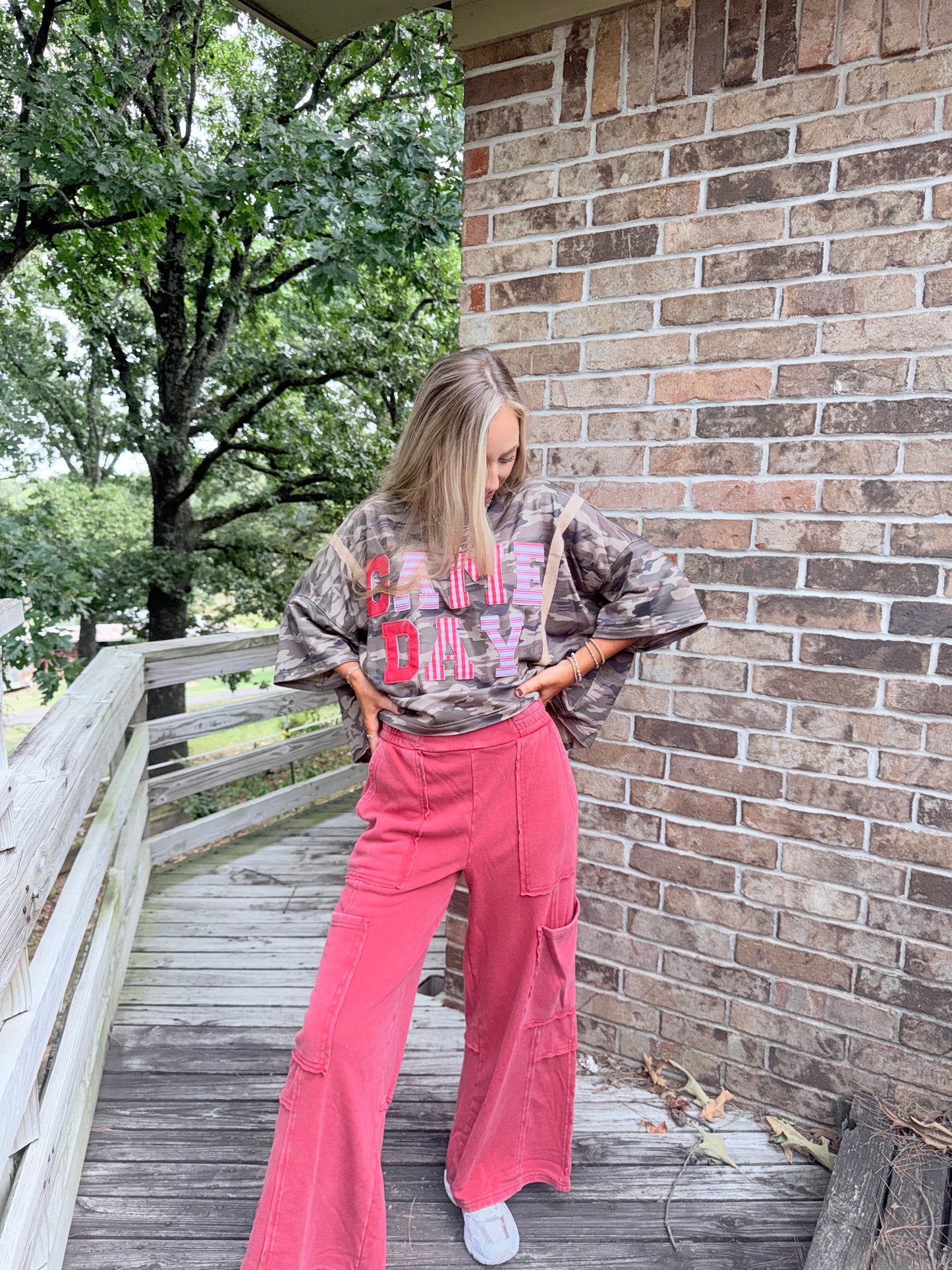 Millie Cargo Pants - red