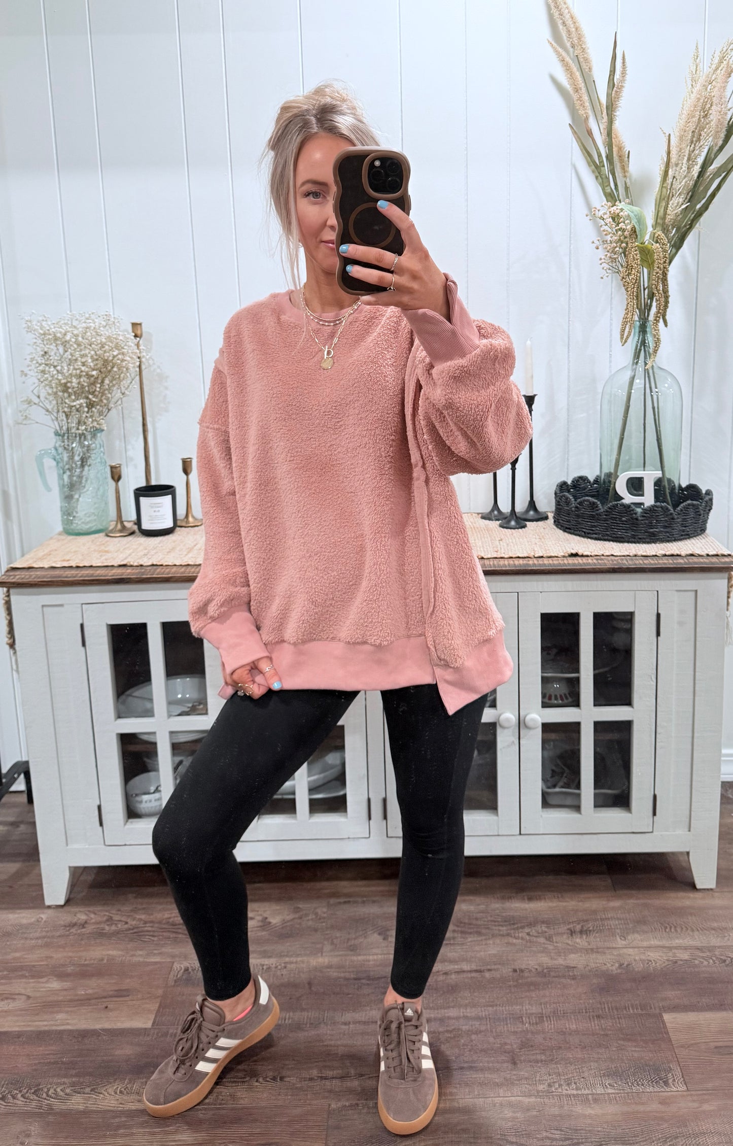 Exposed Seam Sherpa Pullover - 3 colors