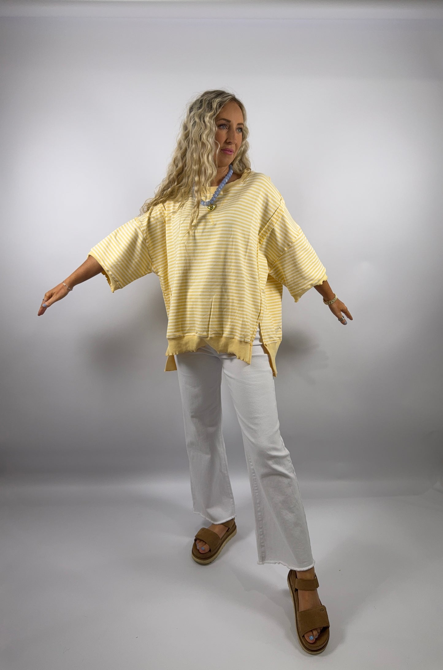 Groovy Girl Stripe Top - Yellow