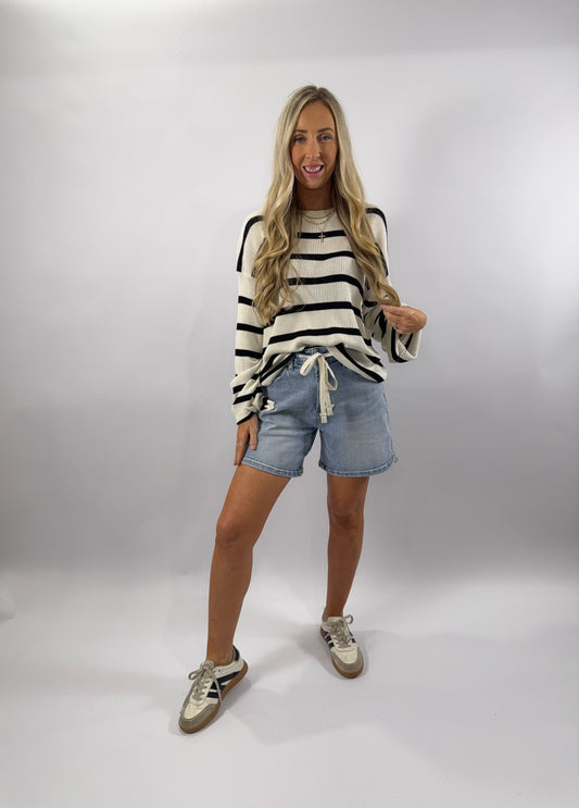 Dani Stripe Top - Black