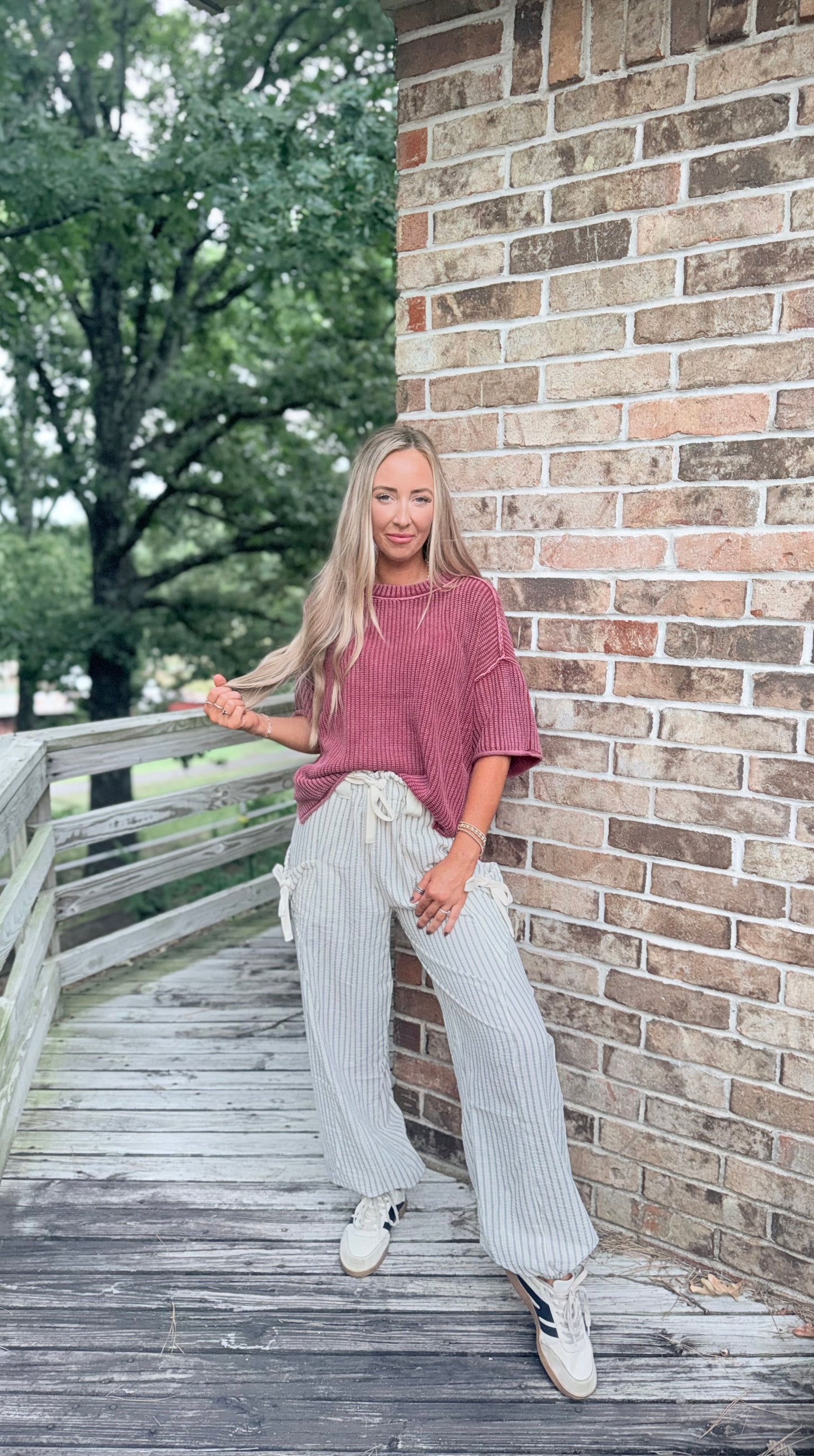 Mae Sweater Top - Red