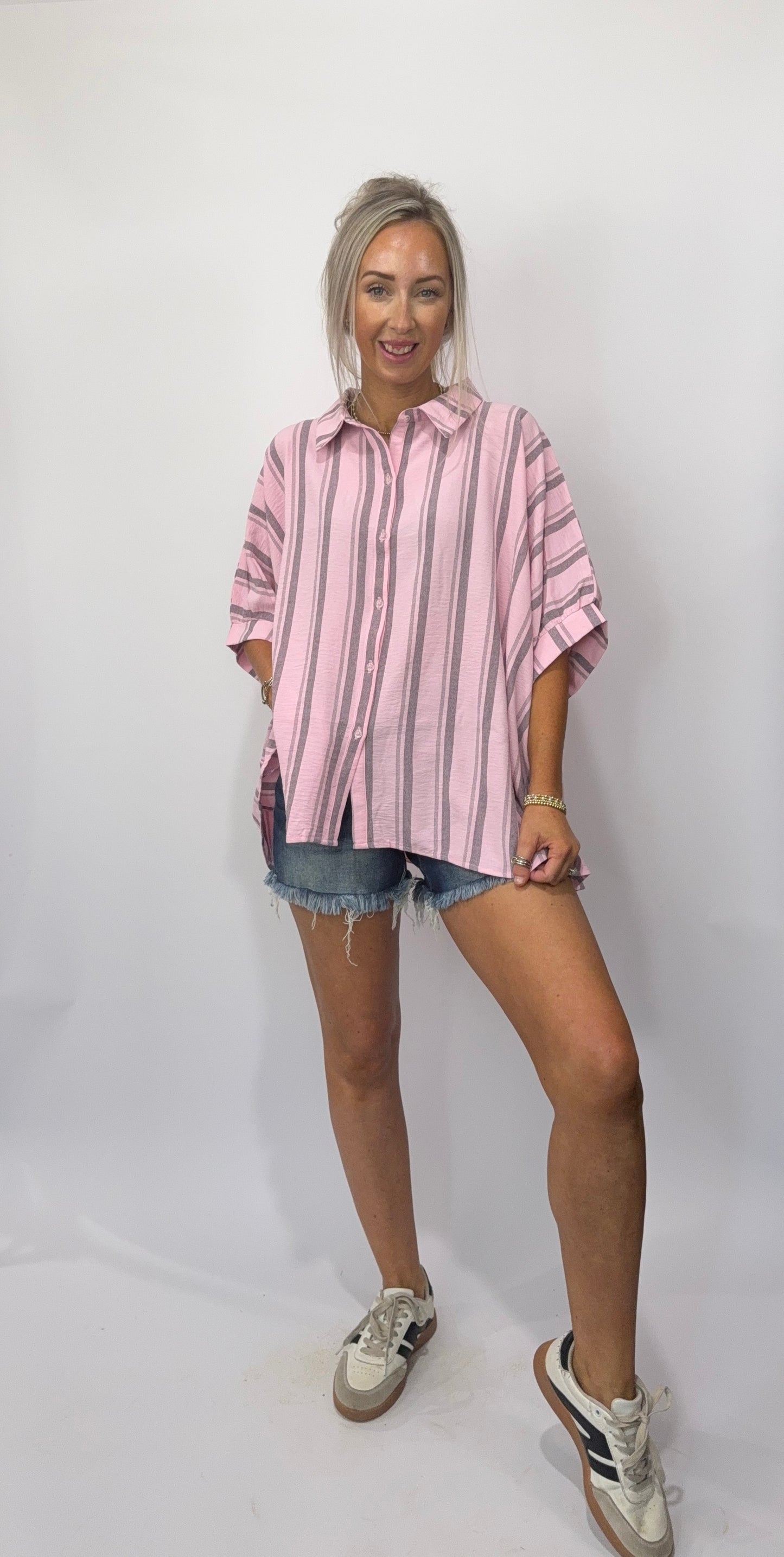 Brooke Stripe Top - Pink