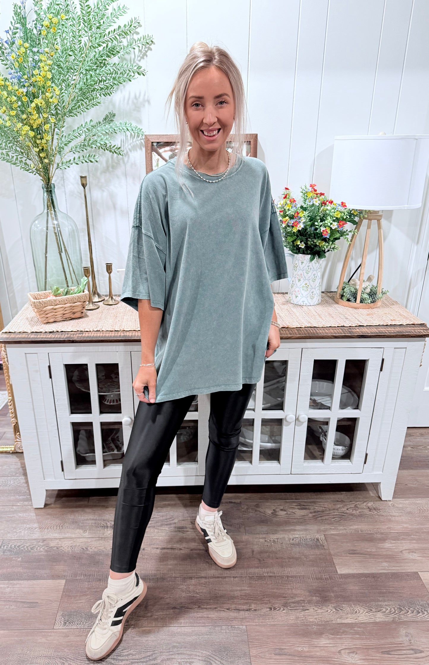 Gracelyn Boyfriend Tee - Teal