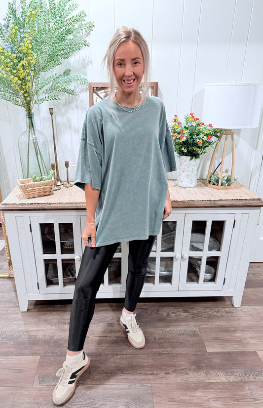 Gracelyn Boyfriend Tee - Teal