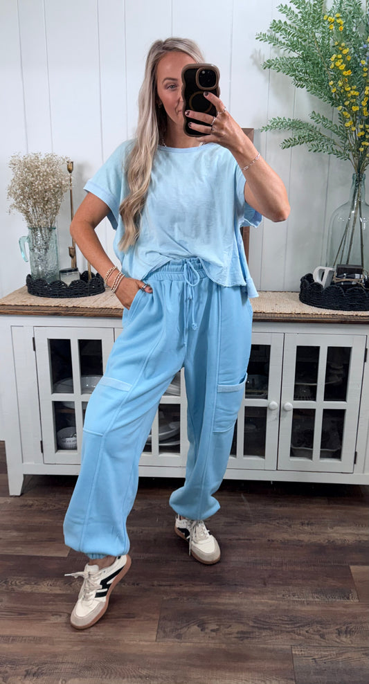 Tilly Keyhole Top - Blue